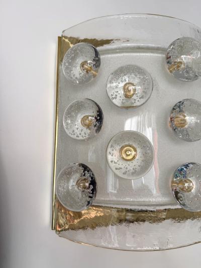 Contemporary Brass and Murano Glass Macaroons Sconce Italy