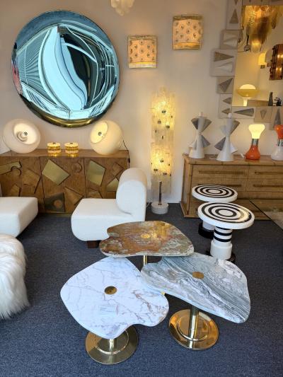 Contemporary Brass and Murano Glass Macaroons Sconce Italy