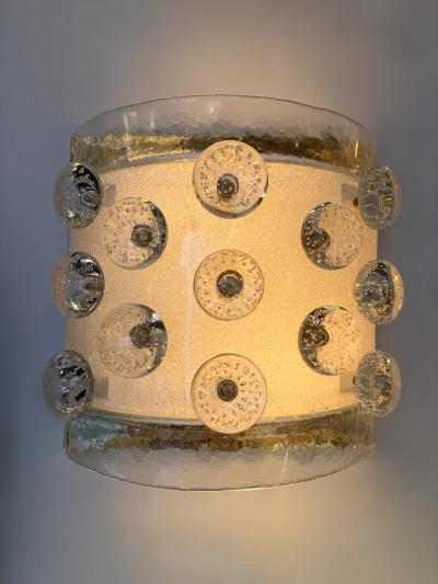 Contemporary Brass and Murano Glass Macaroons Sconce Italy