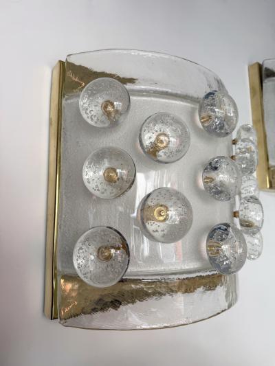 Contemporary Brass and Murano Glass Macaroons Sconce Italy