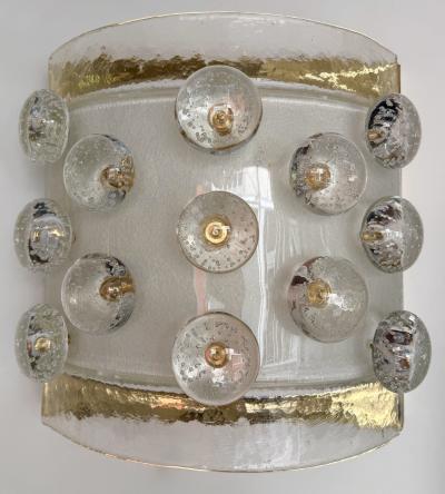 Contemporary Brass and Murano Glass Macaroons Sconce Italy