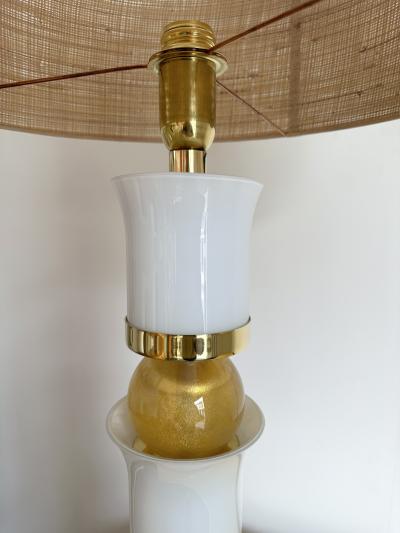 Contemporary Brass and Murano Glass Palm Lamp Italy