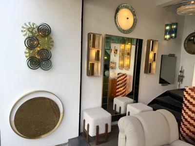 Contemporary Brass and Murano Glass Spiral Sconce Italy