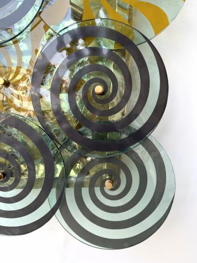 Contemporary Brass and Murano Glass Spiral Sconce Italy