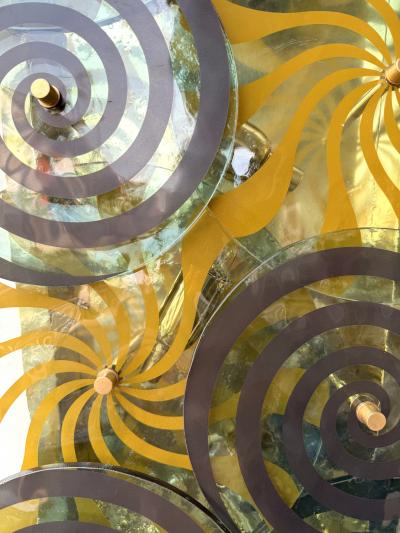 Contemporary Brass and Murano Glass Spiral Sconce Italy
