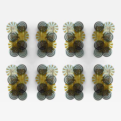 Contemporary Brass and Murano Glass Spiral Sconce Italy