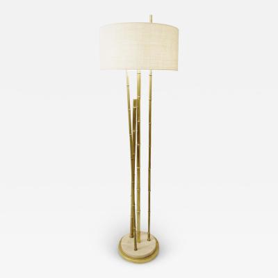 Contemporary Brass faux Bamboo Floor Lamp 2 available