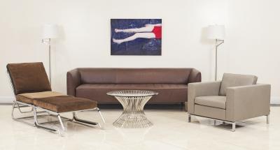 Contemporary Brown Leather Sofa