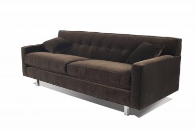 Contemporary Brown Velvet Sofa
