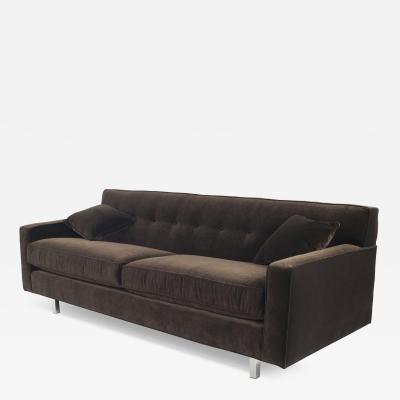 Contemporary Brown Velvet Sofa