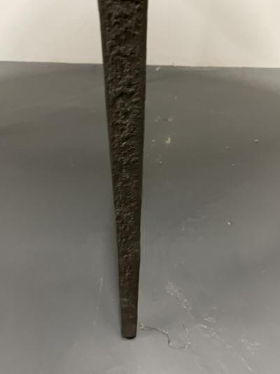 Contemporary Brutalist Round Center Table Elm Metal