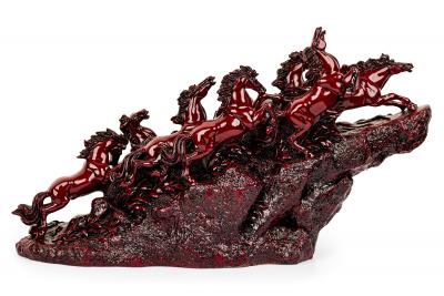 Contemporary Carved Depiction of Galloping Horses