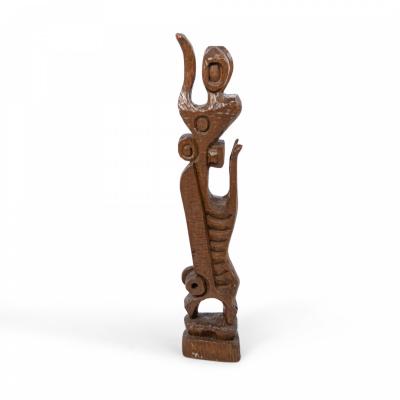 Contemporary Carved Wood Figural Sculpture