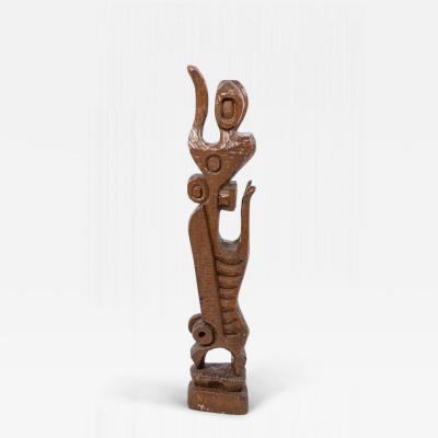 Contemporary Carved Wood Figural Sculpture
