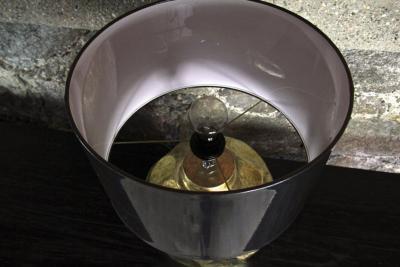 Contemporary Ceramic Table Lamp Golden Glazed with Dark Grey Shade