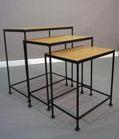 Contemporary Cerused Oak Top Nesting Tables