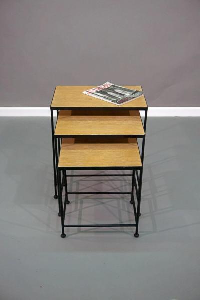 Contemporary Cerused Oak Top Nesting Tables