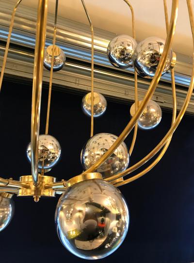Contemporary Chandelier Brass Cage Italy