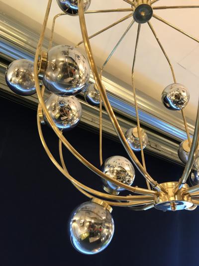 Contemporary Chandelier Brass Cage Italy