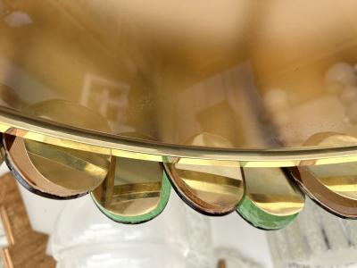 Contemporary Chandelier Brass and Murano Glass Blade Italy