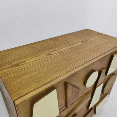 Contemporary Chest of Drawers Wood and Brass Italy Sold Individually
