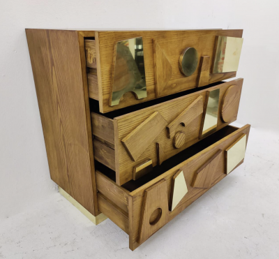 Contemporary Chest of Drawers Wood and Brass Italy Sold Individually