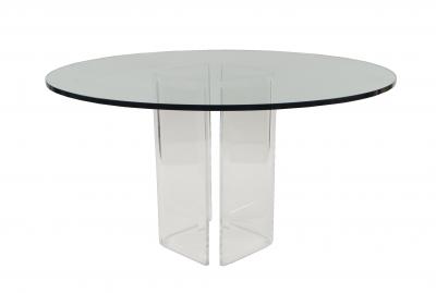 Contemporary Clear Glass Dining Table