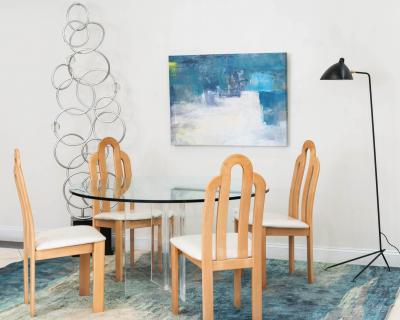 Contemporary Clear Glass Dining Table