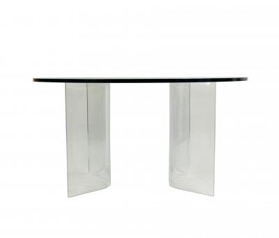 Contemporary Clear Glass Dining Table