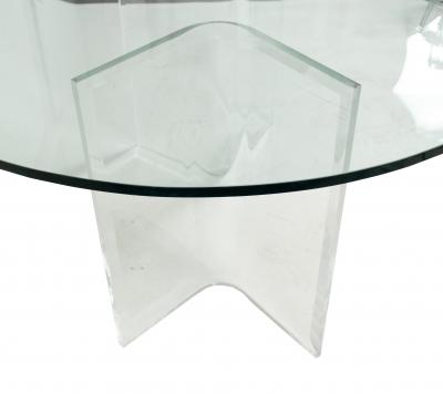 Contemporary Clear Glass Dining Table