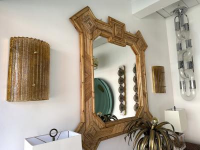 Contemporary Cola Gold Leaf Granita Murano Glass and Brass Sconce Italy