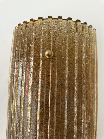 Contemporary Cola Gold Leaf Granita Murano Glass and Brass Sconce Italy