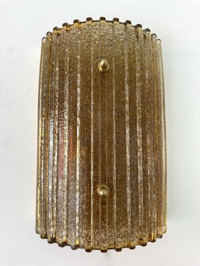 Contemporary Cola Gold Leaf Granita Murano Glass and Brass Sconce Italy