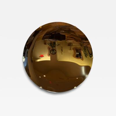 Contemporary Concave Glass Brass Bronze Modern Space Age Wall Mirror