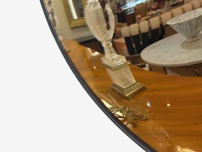 Contemporary Convex Glass Brass Silver Space Age Wall Mirror