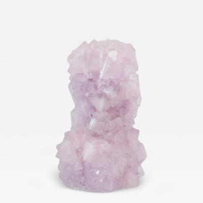 Contemporary Crystallized Vase in Soft Pink by Isaac Mont Netherlands