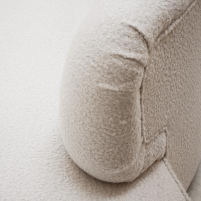 Contemporary Curved White Linen And Brass Italian Sofa