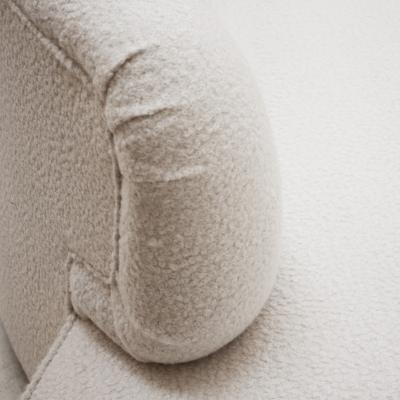 Contemporary Curved White Linen And Brass Italian Sofa