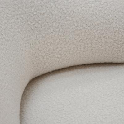 Contemporary Curved White Linen And Brass Italian Sofa