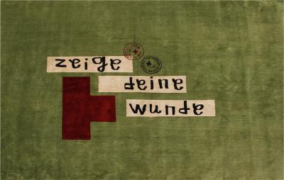 Contemporary David Delf n Green Hand Knotted Wool And Silk Rug Spain 2005
