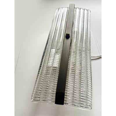 Contemporary Diamanted Rectangular Murano Glass Brunish Wall Sconces Set of 2
