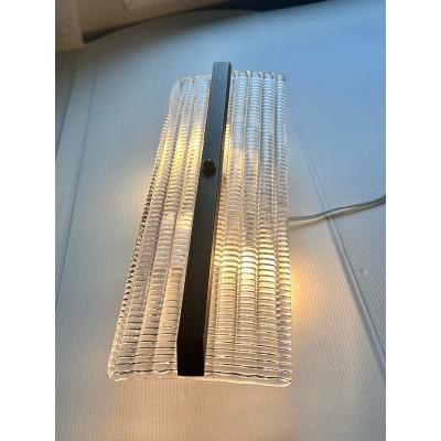 Contemporary Diamanted Rectangular Murano Glass Brunish Wall Sconces Set of 2