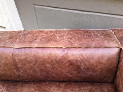 Contemporary Distressed Leather Sofa