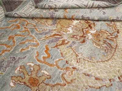 Contemporary East Turkestan Dragon Khotan Pictorial Room Size Carpet