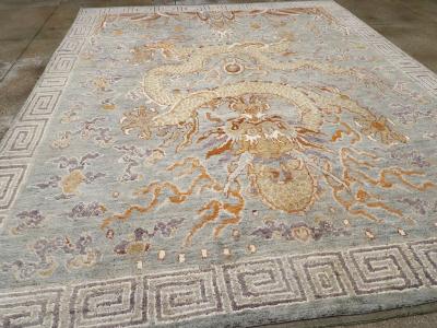 Contemporary East Turkestan Dragon Khotan Pictorial Room Size Carpet