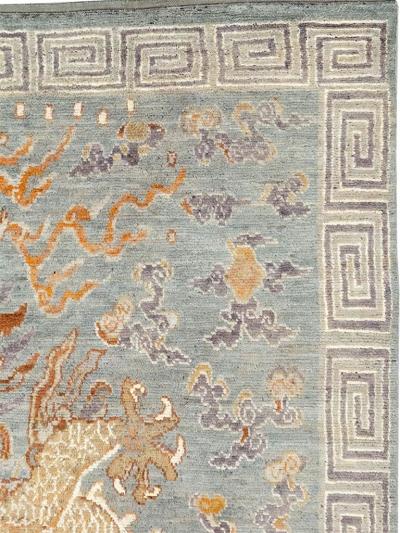 Contemporary East Turkestan Dragon Khotan Pictorial Room Size Carpet