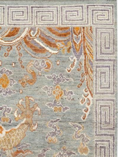 Contemporary East Turkestan Dragon Khotan Pictorial Room Size Carpet
