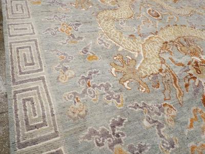 Contemporary East Turkestan Dragon Khotan Pictorial Room Size Carpet