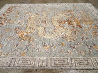 Contemporary East Turkestan Dragon Khotan Pictorial Room Size Carpet
