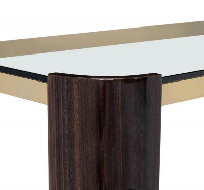 Contemporary Eucalyptus and Brass Coffee Table